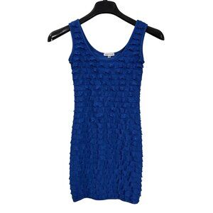 Vintage Y2K Velvet Torch XS Womens Blue Tiered Ruffle Sleeveless Mini Dress